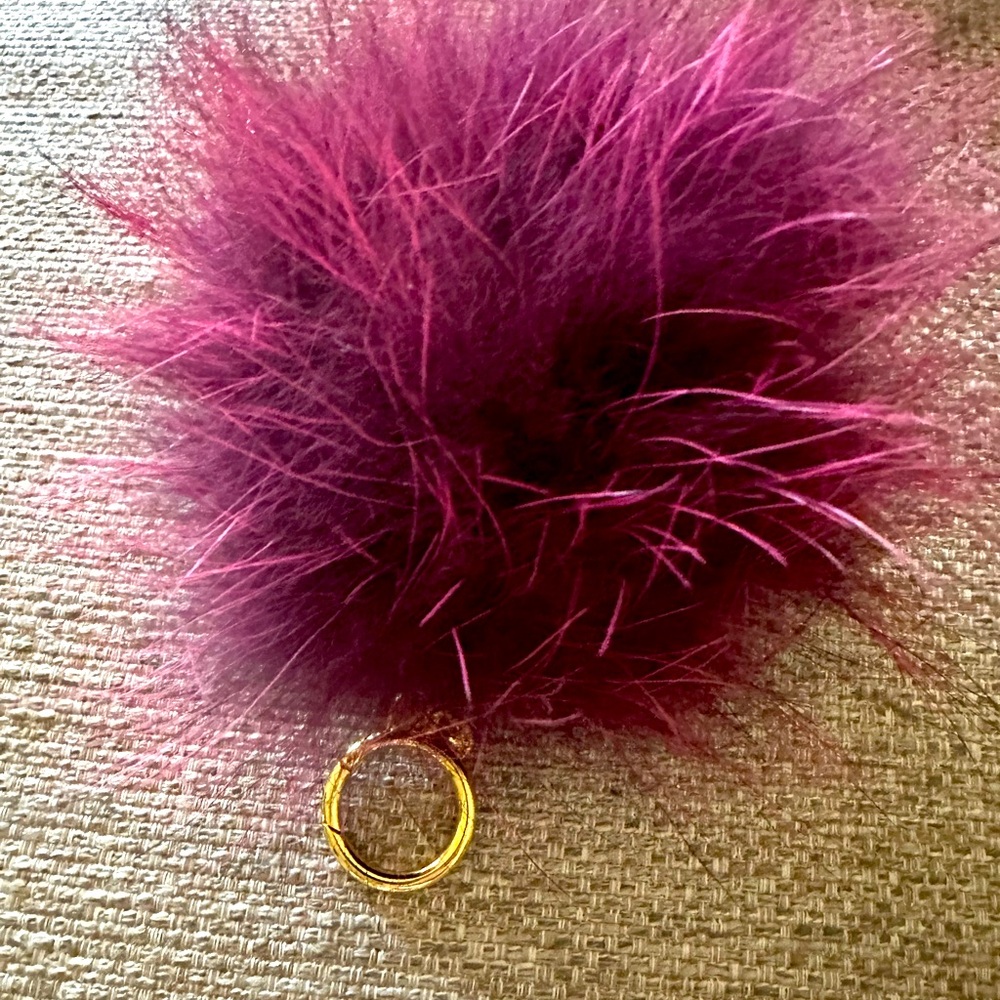 Michael Kors Merlot Fur Key Chain‎ & MK BAG CHARM Bag Accessory